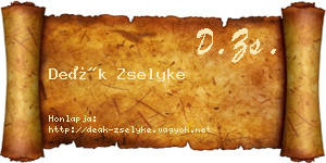 Deák Zselyke névjegykártya